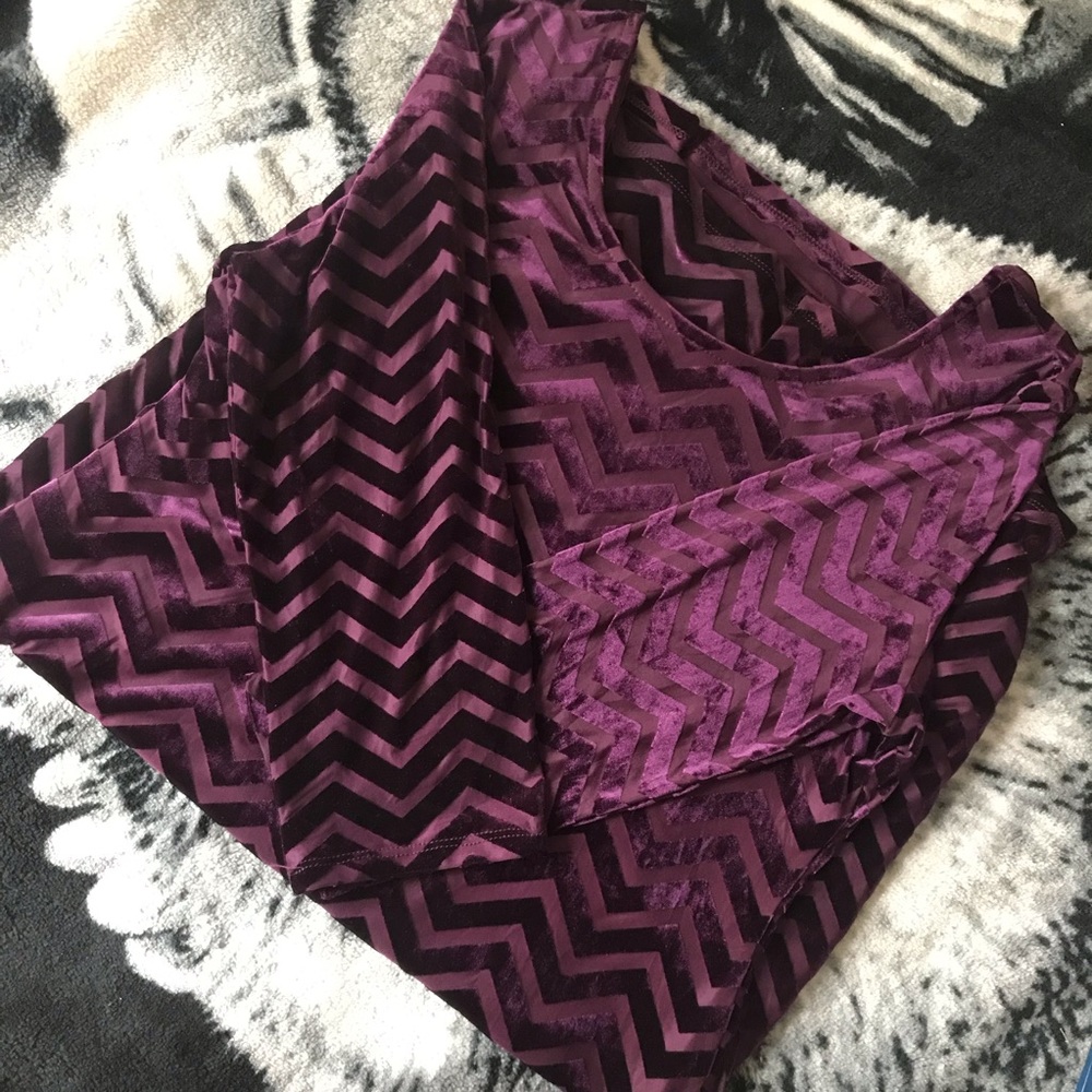 Purple velvet chevron print dress